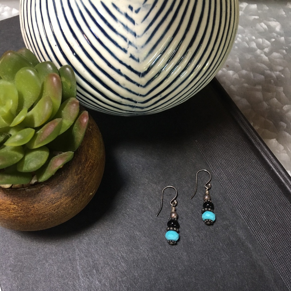 Sterling Silver and Turquoise Drop Earrings